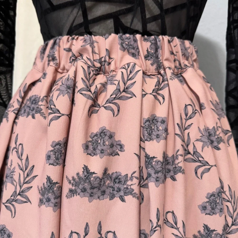 CarLucci Kids Girls Blush Floral Print‎ Elastic Waist Midi Skirt Size XL Peasant